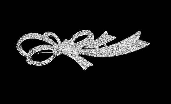 Crystal Bow Brooch, Decorative Pin