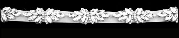 Wedding Belt, Rhinestone Belt on an Ivory Ribbon