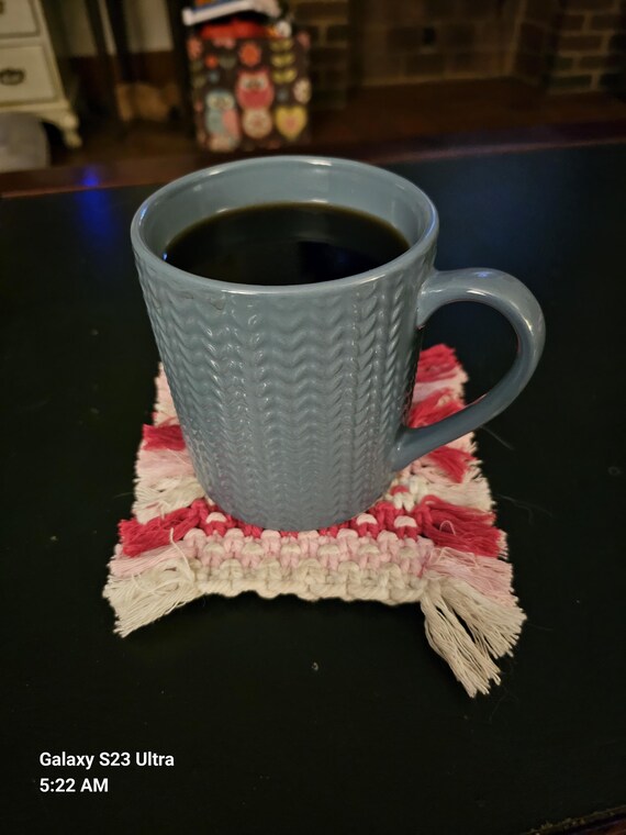 Macrame Coasters, Handmade Gifts, Colorful Coasters, Rope Coasters