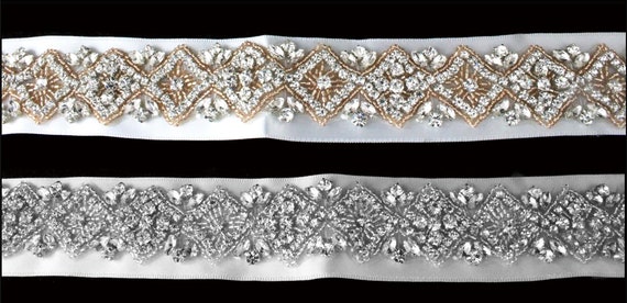 New | Wedding Belt | Bridal Sash Belt | Rose Gold Bridal Belt | Silver Wedding Belt