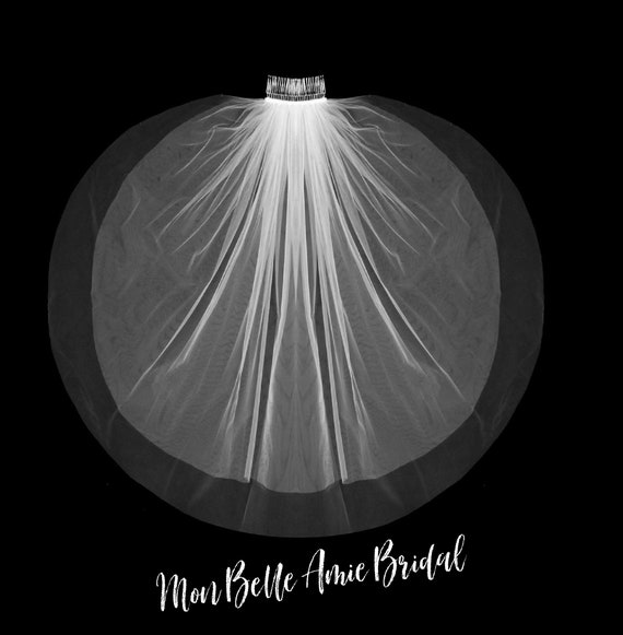 New | Wedding Veil | Raw Edge Wedding Veil | Fingertip Length Wedding Veil | Custom Length Wedding Veil | Three Tier Wedding Veil