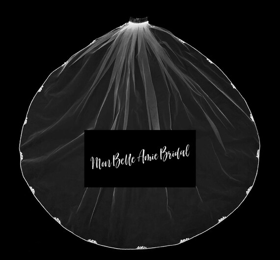 Child's Veil: Silver Edge with Pearls, Beads, Rhinestones