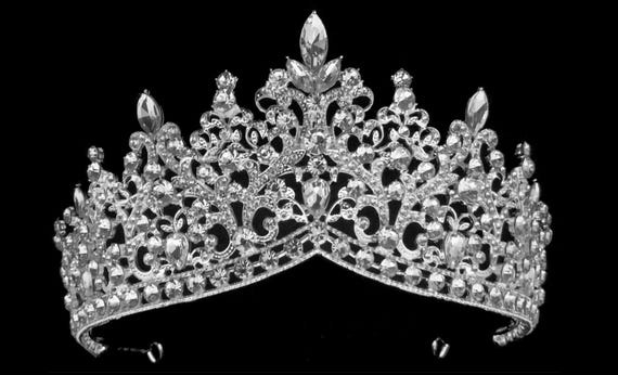 Swarovski Crystal Bridal Tiara, Marquise Wedding Crown (2.5 Inches Tall)