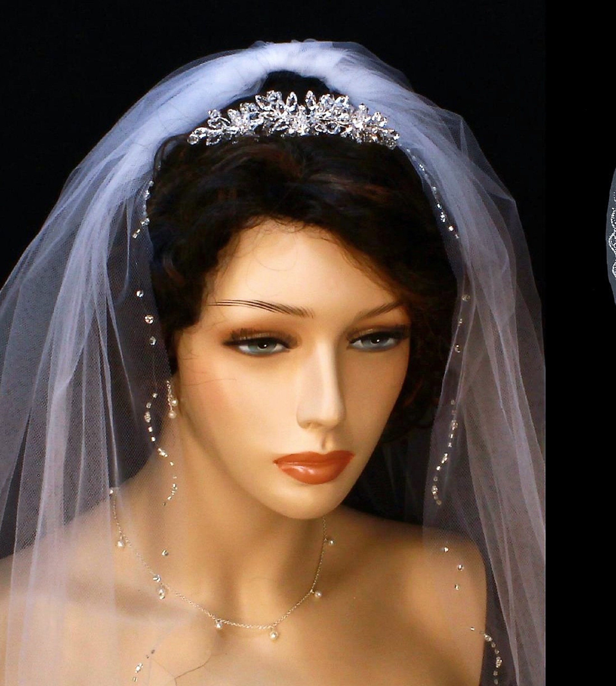 swarovski crystal bridal veils
