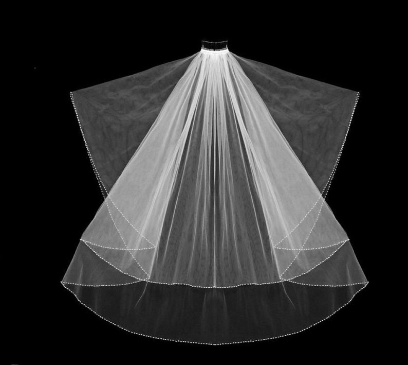 New Double Tier Veil Wedding Veil Cathedral Length Veil Etsy