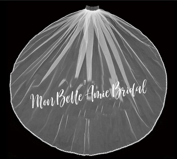 New | Wedding Veil | Wedding Veil With Swarovski Crystals | Fingertip Length Veil | Pearl and Crystal Edge Veil