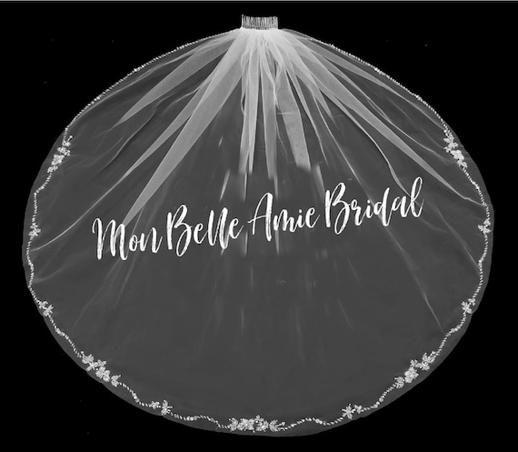 New | Wedding Veil | Wedding Veil With Crystal | Royal Length Veil | Pearl Wedding Veil | Crystal Flower Wedding Veil | Crystal Edge Veil