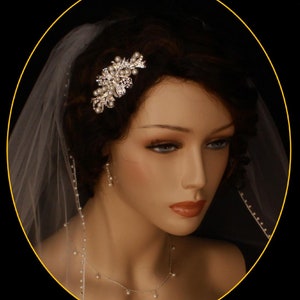 Rhinestone Hair Comb | Rhinestone and Pearl Wedding Hair Jewelry