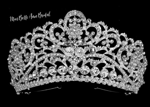 Rhinestone Tiara | Wedding Crown | Large Bridal Crown | Wedding Tiara