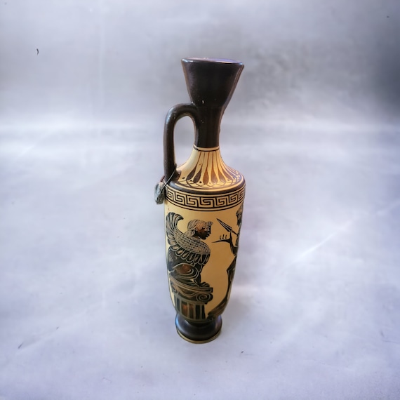 Vintage Greek Pottery Vase: Museum Reproduction, Ceramic Copy