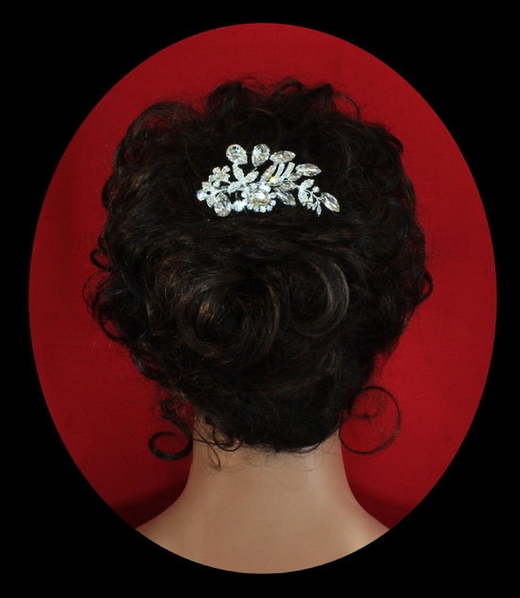 Crystal Flower Wedding Comb | Rhinestone Bridal Jewelry | Wedding Hair Accessories