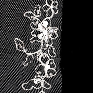 New | Wedding Veil | Wedding Veil With Crystal | Embroider Veil | Pearl Wedding Veil | Crystal Edge Veil | Embroidered Flower Edge Veil