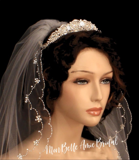 Wedding Tiara | Bridal Crown | Wedding Crown | Bridal Tiara | Crystal Bridal Tiara | Regal Bridal Tiara