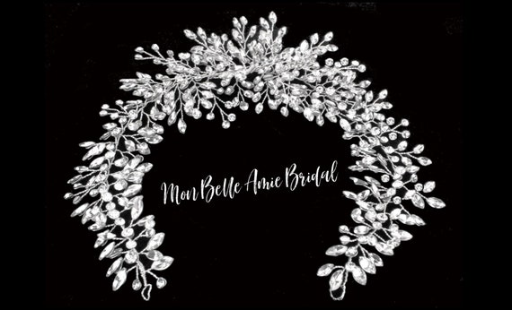 Rhinestone Wedding Tiara: Hand-Wired Crystal Bridal Headband