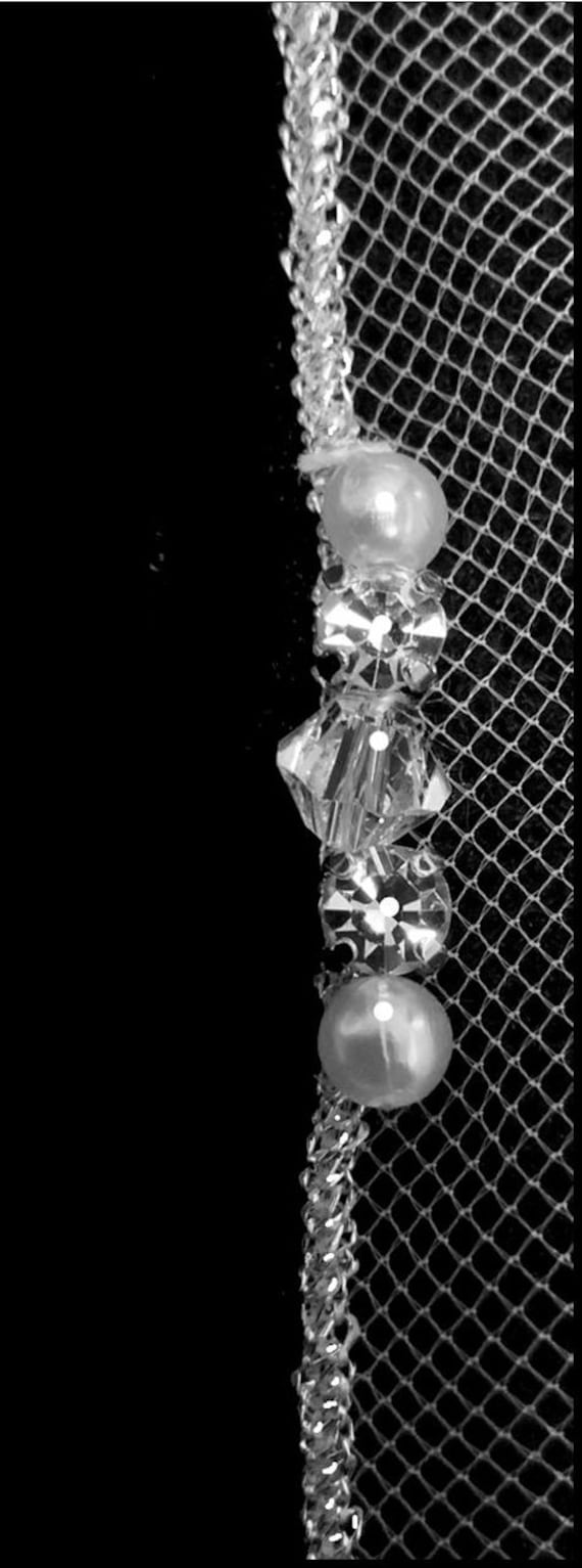 Child's Veil: Silver Edge with Pearls & Crystals