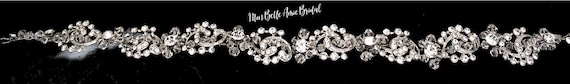 Crystal Rhinestone Wedding Headband: Floral Bridal Tiara