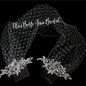 Wedding Face Veil | Bridal Face Veil | Wedding Face Net | Double Comb Face Net for Wedding