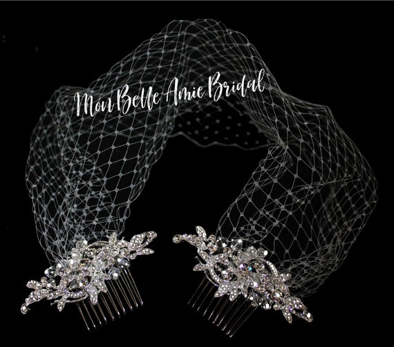 Wedding Face Veil | Bridal Face Veil | Wedding Face Net | Double Comb Face Net for Wedding