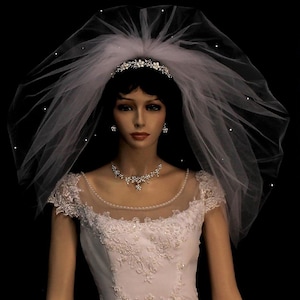 Bubble Bridal Veil | Shoulder Length Wedding Veil | Elegant Wedding Veil | Vintage Wedding Veil | Double Layer Wedding Veil