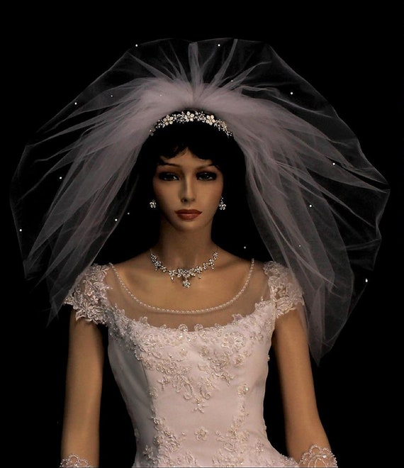 Bubble Bridal Veil | Shoulder Length Wedding Veil | Elegant Wedding Veil | Vintage Wedding Veil | Double Layer Wedding Veil