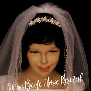 Pettine da sposa con strass di perle: tiara da sposa