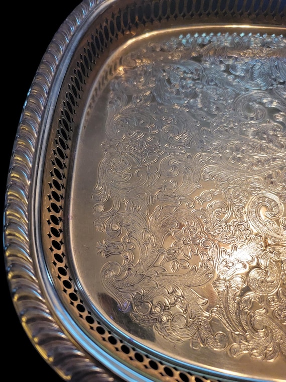 Vintage Brass Serving Tray, Serving Tray, Brass Tray, Vintage Tray