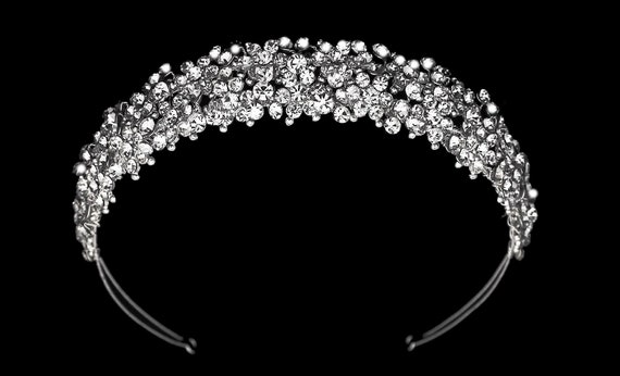 Wedding Tiara | Silver Tiara | Wedding Headpiece | Crystal Wedding Headpiece
