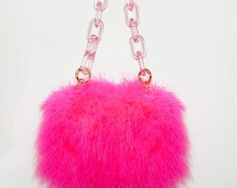 Pink fluffy bag for sale Clearance