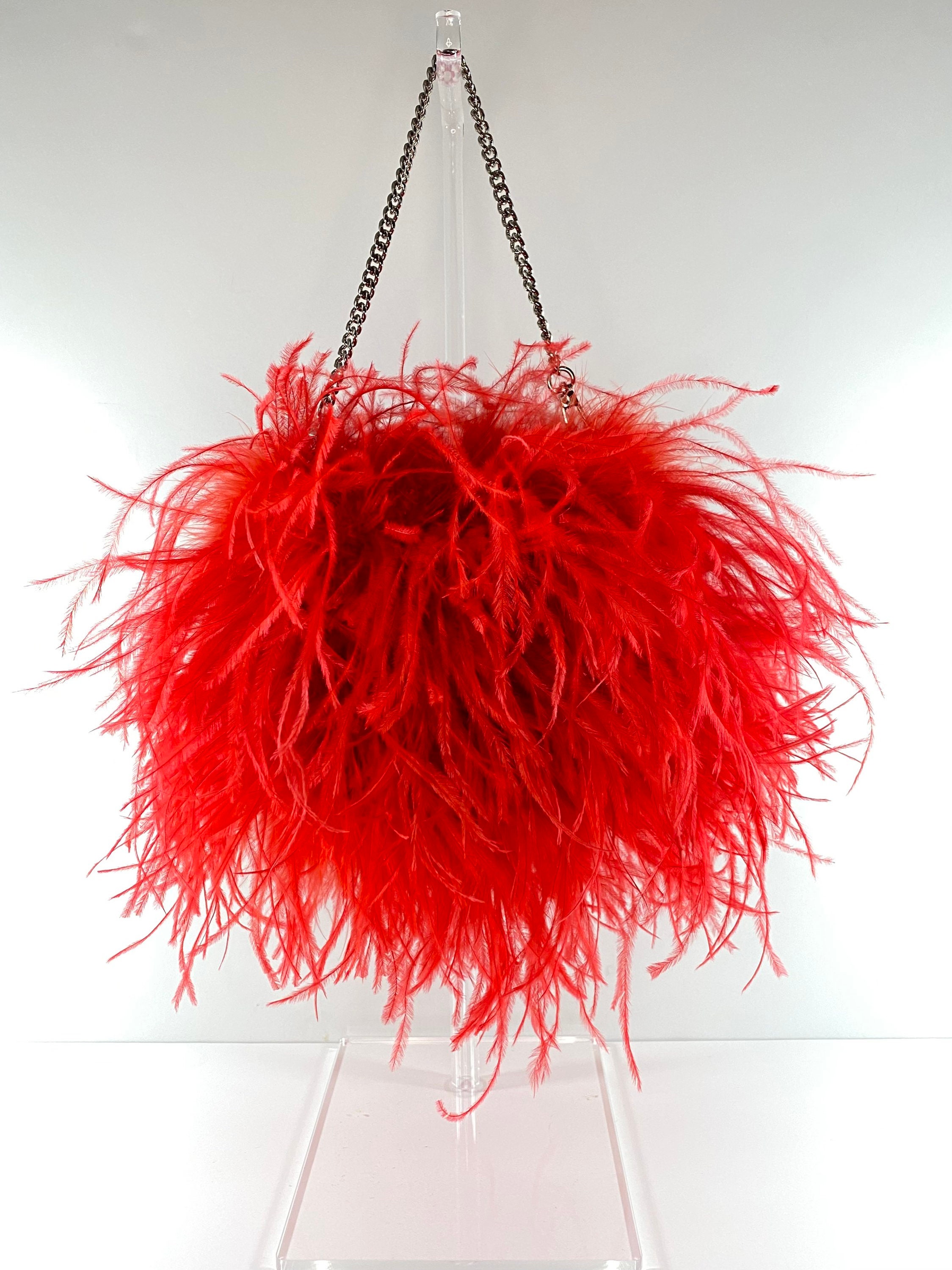 Red Feather Bag - Etsy Singapore
