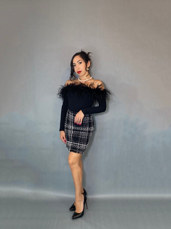 OSÉREE Plumage off-the-shoulder feather-trimmed stretch