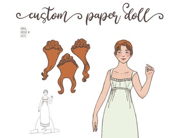 Custom Regency Paper Doll PDF printable download