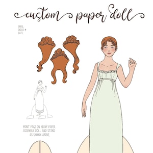 Custom Regency Paper Doll PDF printable download