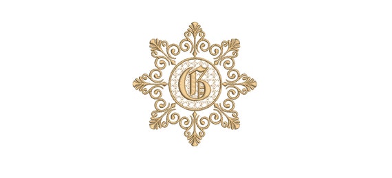 Old English Letter G Motif Embroidery Design Machine Etsy