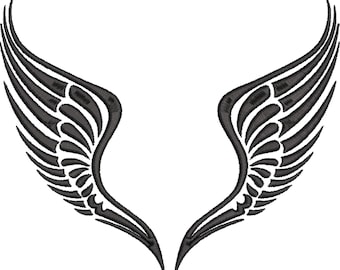 Wings Machine Embroidery Design, Angel Wings Embroidery, Instant Download