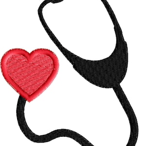Heart Stethoscope Embroidery Design, Instant Download, Machine Embroidery