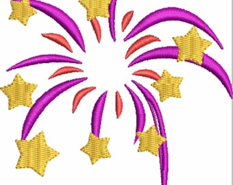 Fireworks Embroidery Design, Machine Embroidery, Instant Downloads