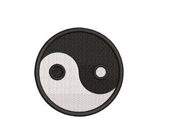 Diseño de bordado Yin Yang, bordado a máquina, descarga instantánea