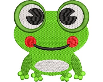 Frog Machine Embroidery Design, 2 Designs, Machine Embroidery, Frog, Embroidery Design, Onesie Embroidery Design, Embroidery