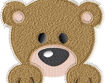 Bear Pocket Peeper Embroidery Design. Embroidery Design, Bear Embroidery, Machine Embroidery, Embroidery, Bear, Embroidery Designs