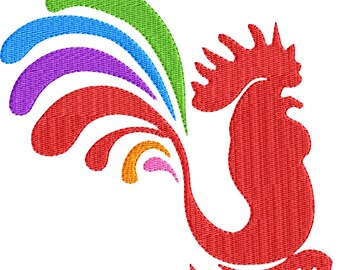 Motif de broderie coq pour broderie machine