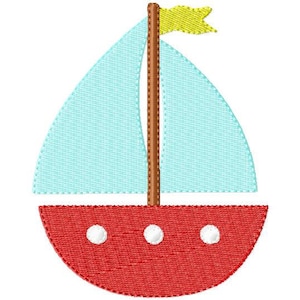 Sail Boat Embroidery Design, Machine Embroidery, Embroidery Design, Embroidery, Boat, Instant Download