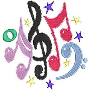 Music Notes Embroidery Design, Machine Embroidery, Embroidery Design, Instant Download