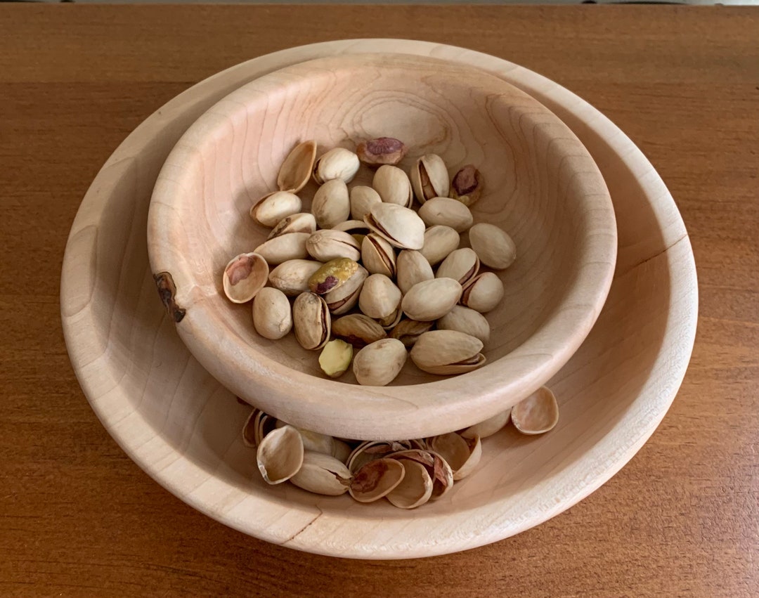 Hand Turned, Two Tiered, Solid Maple Wood, Pistachio Pedestal Holder Etsy