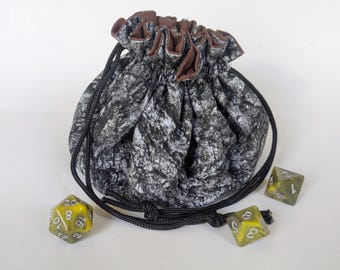 8 Pocket Dice Bag – Ranger Bark – drawstring pouch for dice, minis, tokens, jewelry, D&D, rpg, dungeon master gift