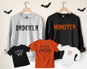 Halloween Couple Sweatshirts, Matching Family Halloween Shirts, Halloween Sweatshirts, Group Halloween Shirt, Momster Dadcula Shirt