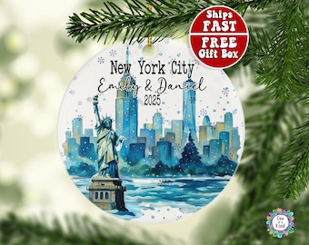 Personalized New York City Christmas Ornament | New York Keepsake | NYC Ornament for Couples