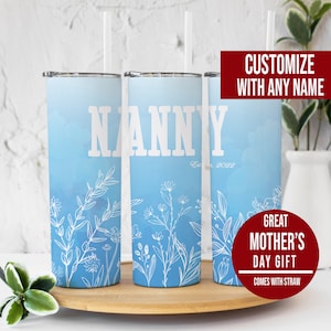 Personalized Nanny Tumbler, Wildflower Tumbler Mother&#39;s Day Gift for Nanny, Nanny Tumbler, Grandma Gift for Nanny, Nanny Cup, Nanny Mug