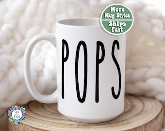Father's Day Pops Gift, Pops 15 oz Mug, Father's Day Coffee Mug, Fun Gifts for Pops, Pops Birthday Gift, Best Pops Mugs, Gift for Grandpa