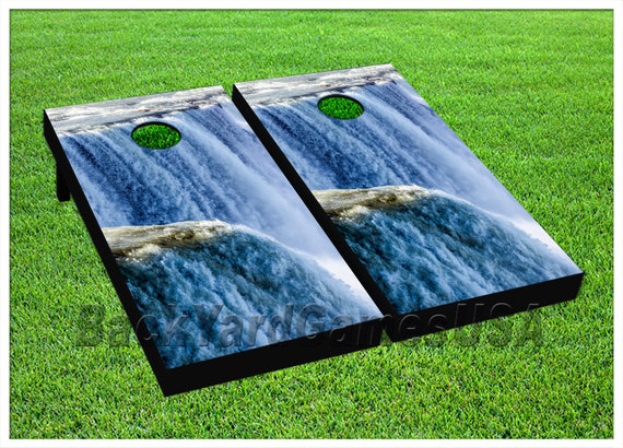 VINYL WRAPS Cornhole Boards DECALS Hawk Waterfall Bag Toss Game Stickers 153