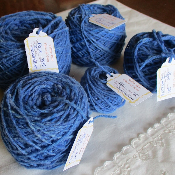 Blue Rambouillet Hand-Spun Yarn